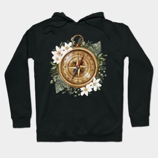 Watercolor Floral Compass Hoodie